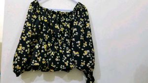 Floral Black Top