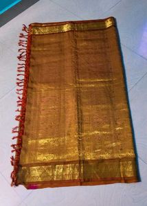 Shinning Gold Colour Pure Kanchi Pattu Saree