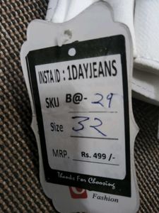 B@29 Size-32 Straight Jeans