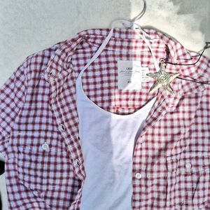 vinatge Printerest h&amp;m  red plaid shirt