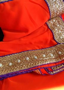 Elegant Orange Saree