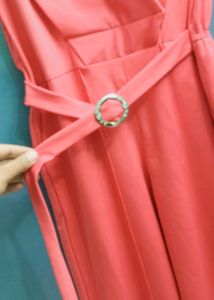 Coral Jumpsuit with Belt