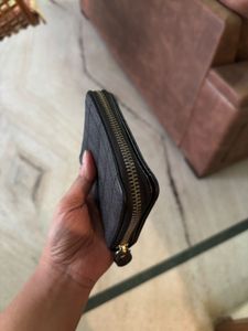 Black Quilted Zip-Around Wallet