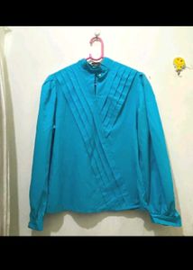 Elegant cyan Teal Blouse
