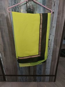 Neon Yellow Color Saree