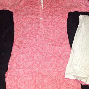 Pink Long Kurta With Pant