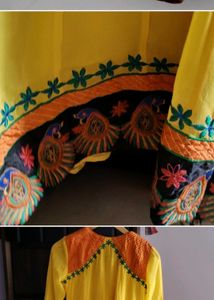 Yellow Embroidered Kurta
