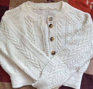 KOTON Brand Cream Cable Knit Cardigan