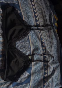 Black Lace Trim Lingerie Set