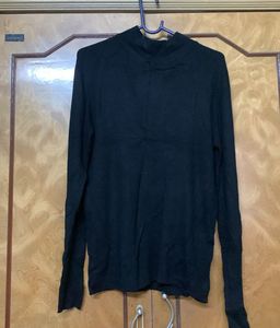 Black High Neck Fitted Sweater