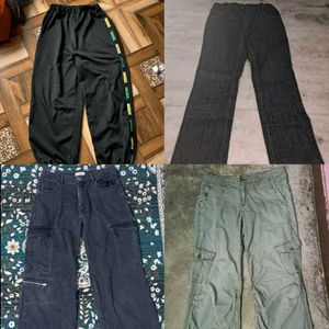 Combo of 4 lowers 🤍 #trouser #cargo #jeans