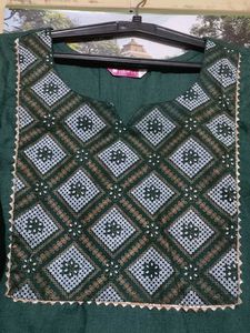 Green Embroidered Kurta Set