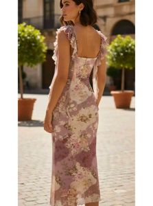 Floral Ribbon Bodycon Dress