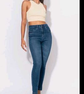 Lotus Blue High Waist Jeans.