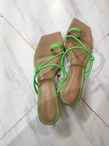 Dressberry One Toe Block Heels With Knott Details