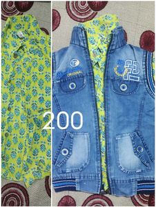 Boys Shirt &amp; Denim Jacket Set