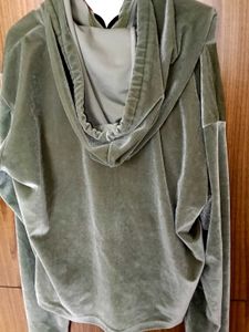 Velvet Hoodie Top
