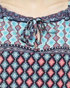 Blue Printed Sleeveless Romper – Sera Brand