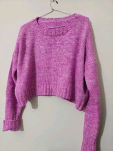 Pink Knit Crop Sweater