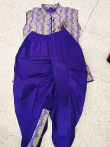 Elegant Blue &amp; Gold Brocade Nehru Vest