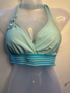 Mint Green Striped Swim Top