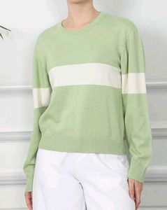 Green & White Striped Sweater completely new with