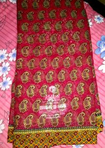 Red Paisley Dress Material