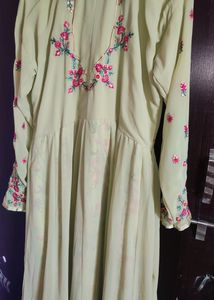 BEIGE EMBROIDERED ANARKALI