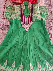 Green Embroidered Kurta