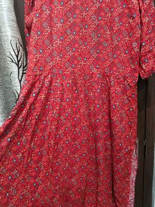 Red Printed Naira Kurta