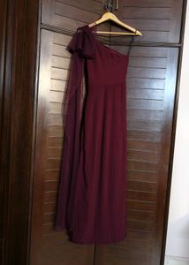 Kazo One Shoulder Embellished Drape Maxi Dress