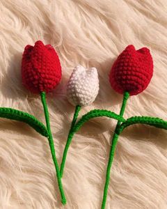 Crocheted Purple Tulip ( randome colour ) Any 2