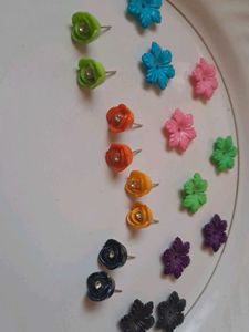 Flower Stud Earrings (18pcs)