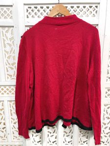 Imported Red Mock Neck Sweater C