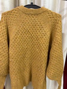 Mustard Knitted Pullover Sweater