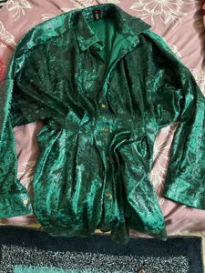 Oversize Green Mini Dress