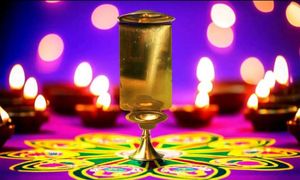 DECORATIVE Diya Stand With Magic Sticker
