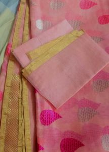 Pink Pure Chanderi Silk Saree Unused