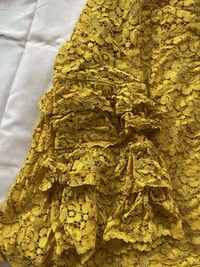 Mustard Lace Top with Ruffle Sleeves