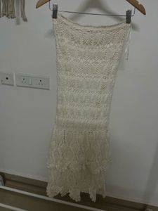Crochet Ruffled Mermaid Tiered MIDI  Skirt