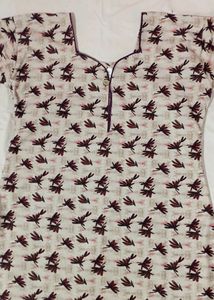 White Top with Pink Design