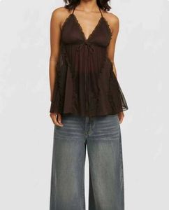 Gothic Brown Lace Top