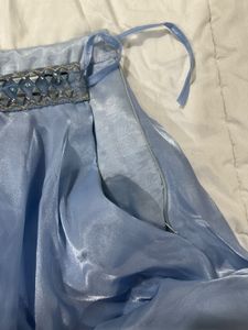Blue Ruffle Lehenga with Embellished Top