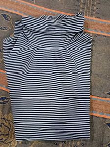 Striped Turtleneck Long Sleeve Top