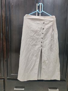 Beige Button Down Skirt