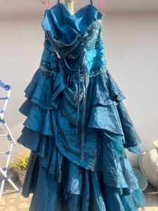 Elegant Teal Ethnic Gown- 2800 rs only