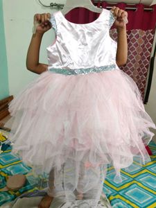 Beautiful High Low Pattern Frock For 2-4 Year Old