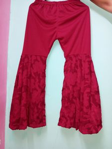 Sharara Suit Set In Mehroon