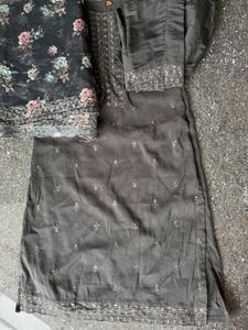 XL Churidar Set Ash Colour