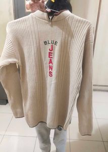 NUDE COLOR TURTLE NECK KNITTED SWEATER FOR MEN